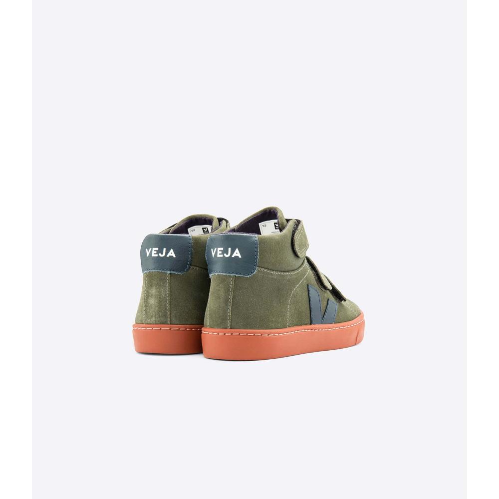 Kids' Veja ESPLAR MID SUEDE High Tops Olive | SG 694XYU